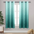 Teal Ombre Damask Curtains - Room Darkening Thermal Panels
