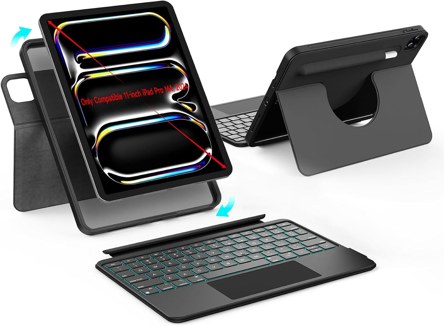 360 Rotatable Magnetic Keyboard Case for 11-inch iPad Pro M4 2024