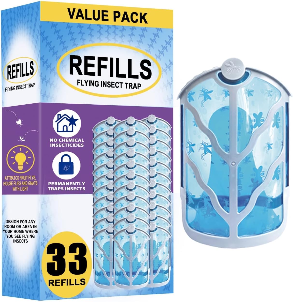 33 Pack Refills Cartridge for Zevo Flying Insect Trap M364 M364A