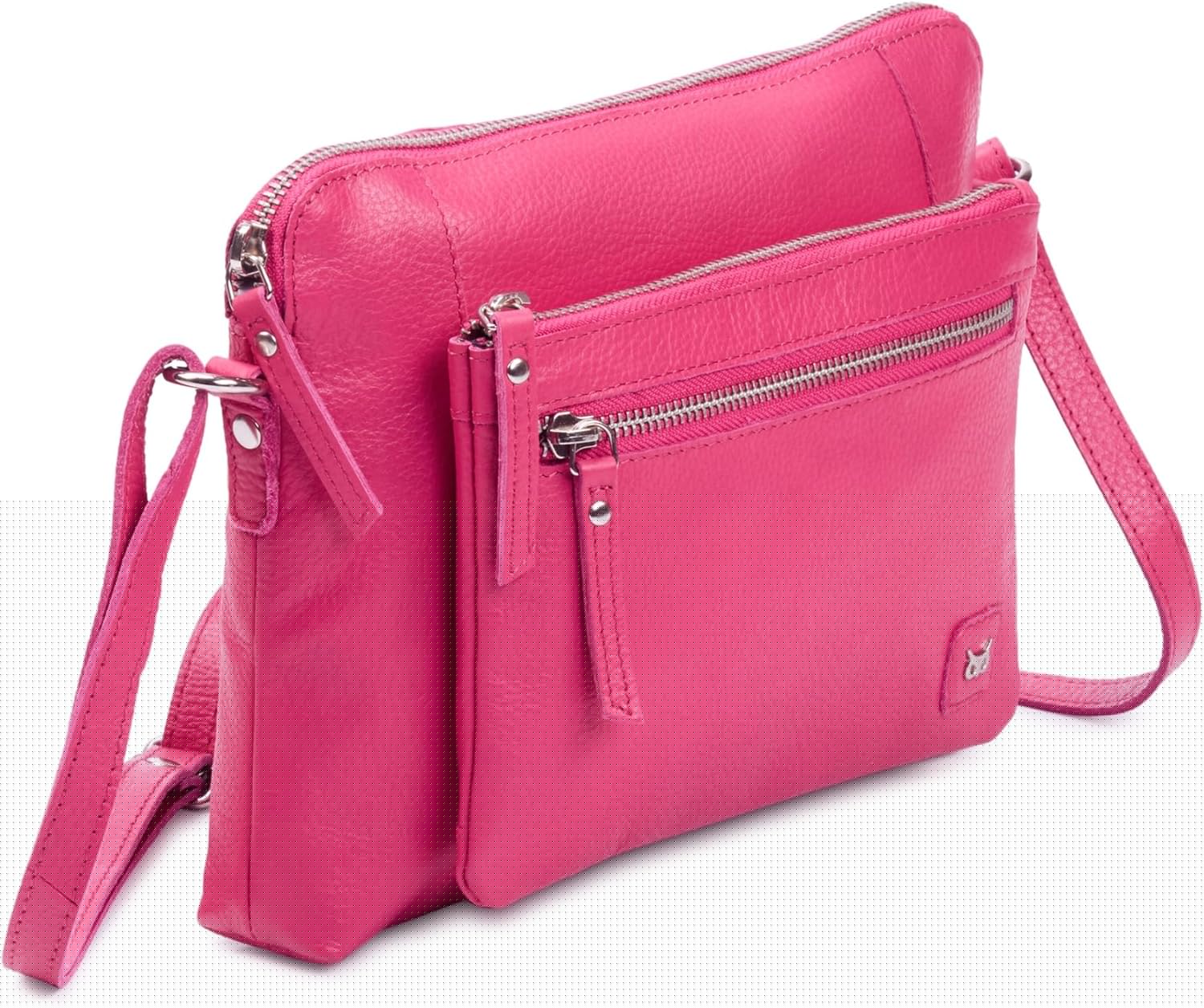 Small Soft Pebbled Real Leather Crossbody Handbag for Daily Use