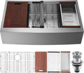 VEVOR 33 in Farmhouse Kitchen Sink - Large Single Bowl