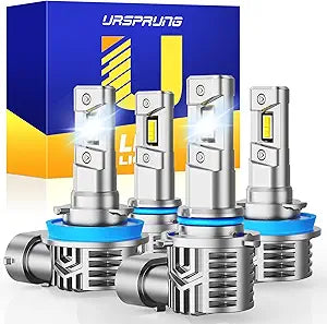 H11 9005 LED Bulbs Combo - 600% Brighter Cool White Light