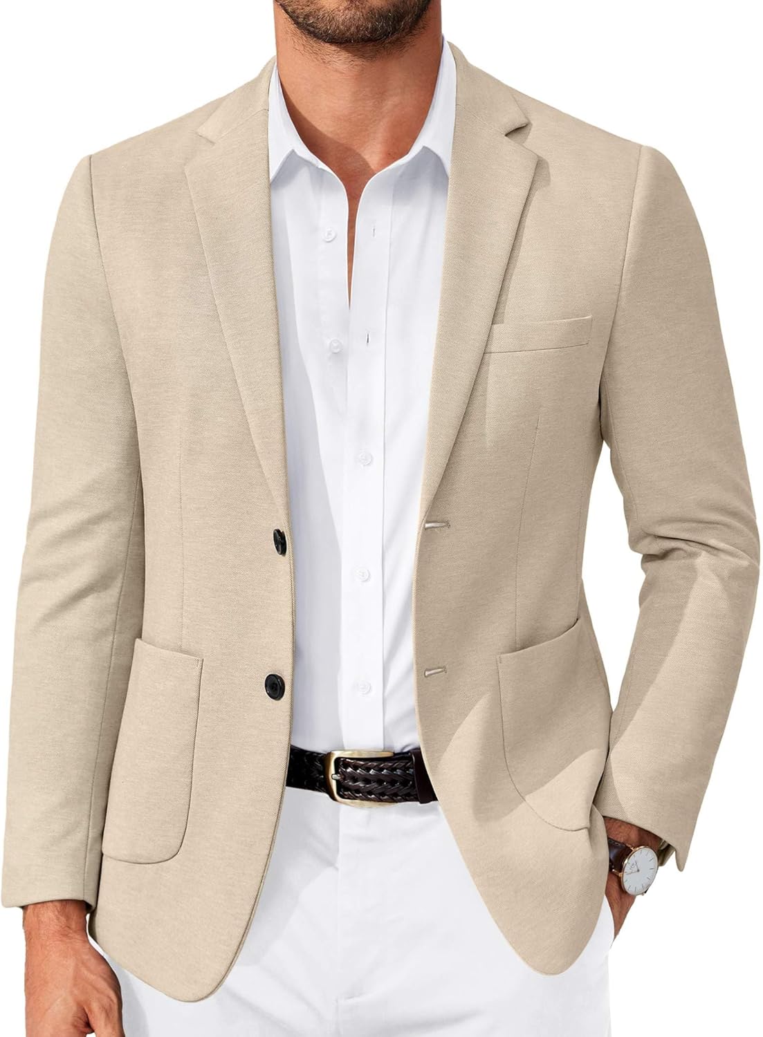COOFANDY Men's Casual Knit Blazer Slim Fit Lightweight Sport Coat