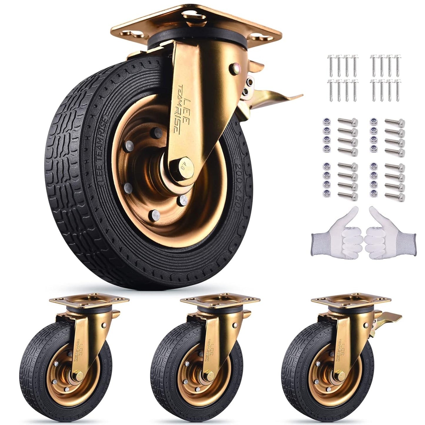8 Inch Heavy Duty Casters Set of 4 for Workbench and Cart