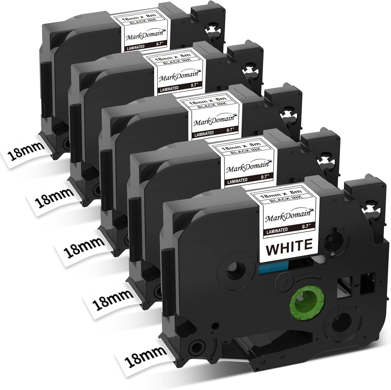 5-Pack White Laminated Tape for Brother Label Makers