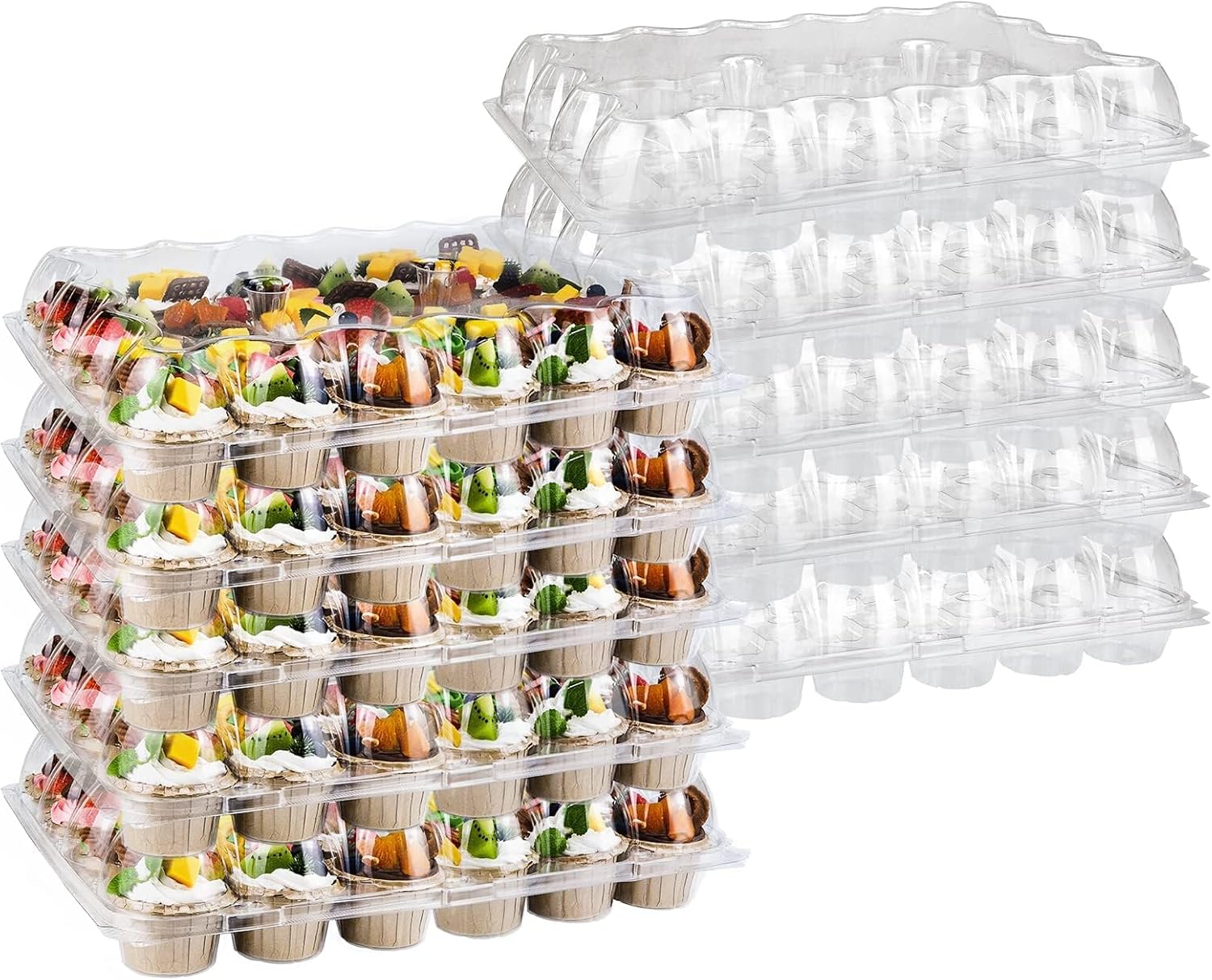 Clear Plastic Cupcake Containers for Easy Transport and Storage