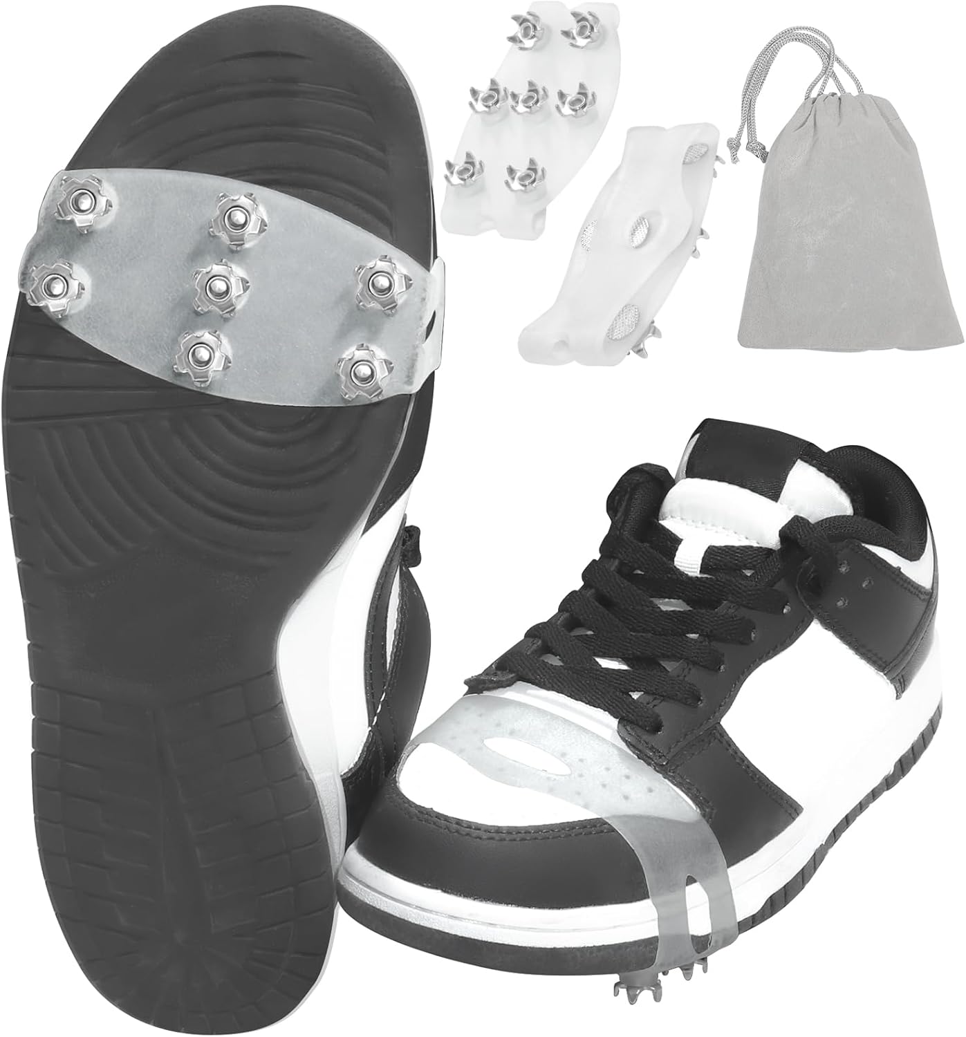 Anti-Slip Ice Cleats for Boots - 7 Steel Spikes