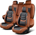 Leather Car Seat Covers Full Set with Lumbar Support and Waterproof