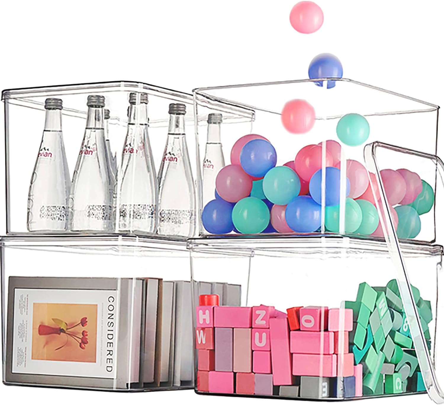 Clear Plastic Storage Bins with Lids for Organized Living Spaces