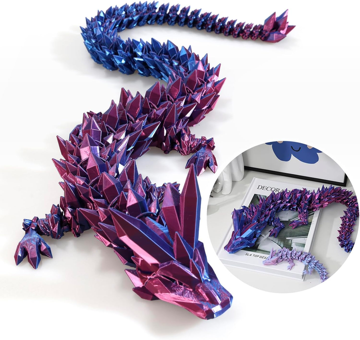 30 Inch Large 3D Printed Dragon Fidget Toy for Kids and Collectors