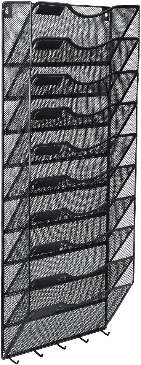 EasyPAG 10 Pocket Mesh Hanging Wall File Organizer for Home