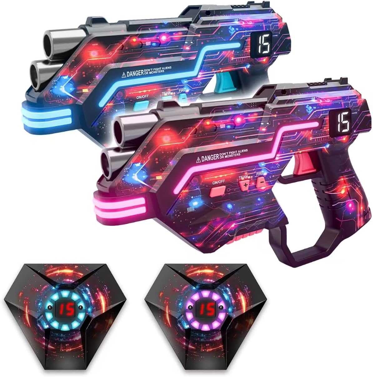 Laser Tag Guns Set of 2 with Dynamic Barrel for Exciting Play