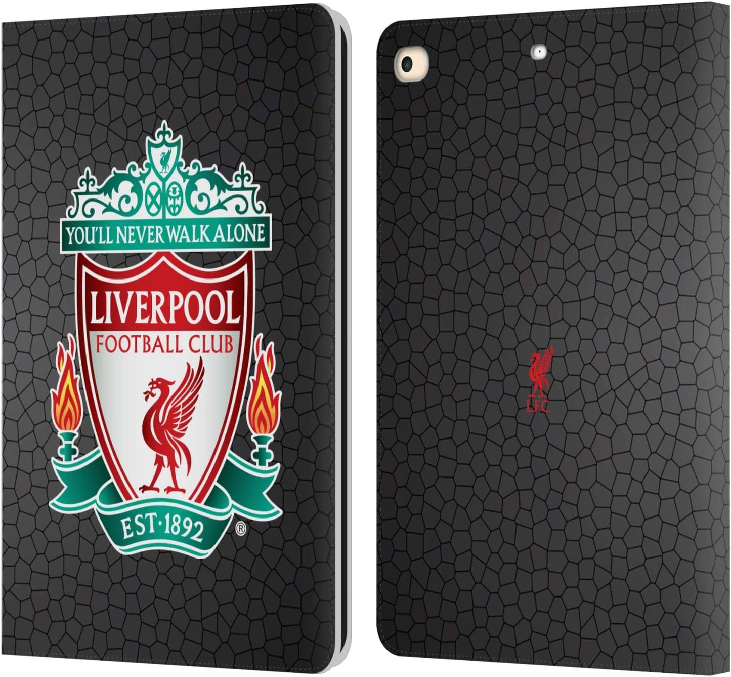 Liverpool Football Club Black Pixel Leather Wallet Case for iPad