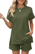 LOMON Womens Fashion 2 Piece Summer Loungewear Set - Comfortable Sets
