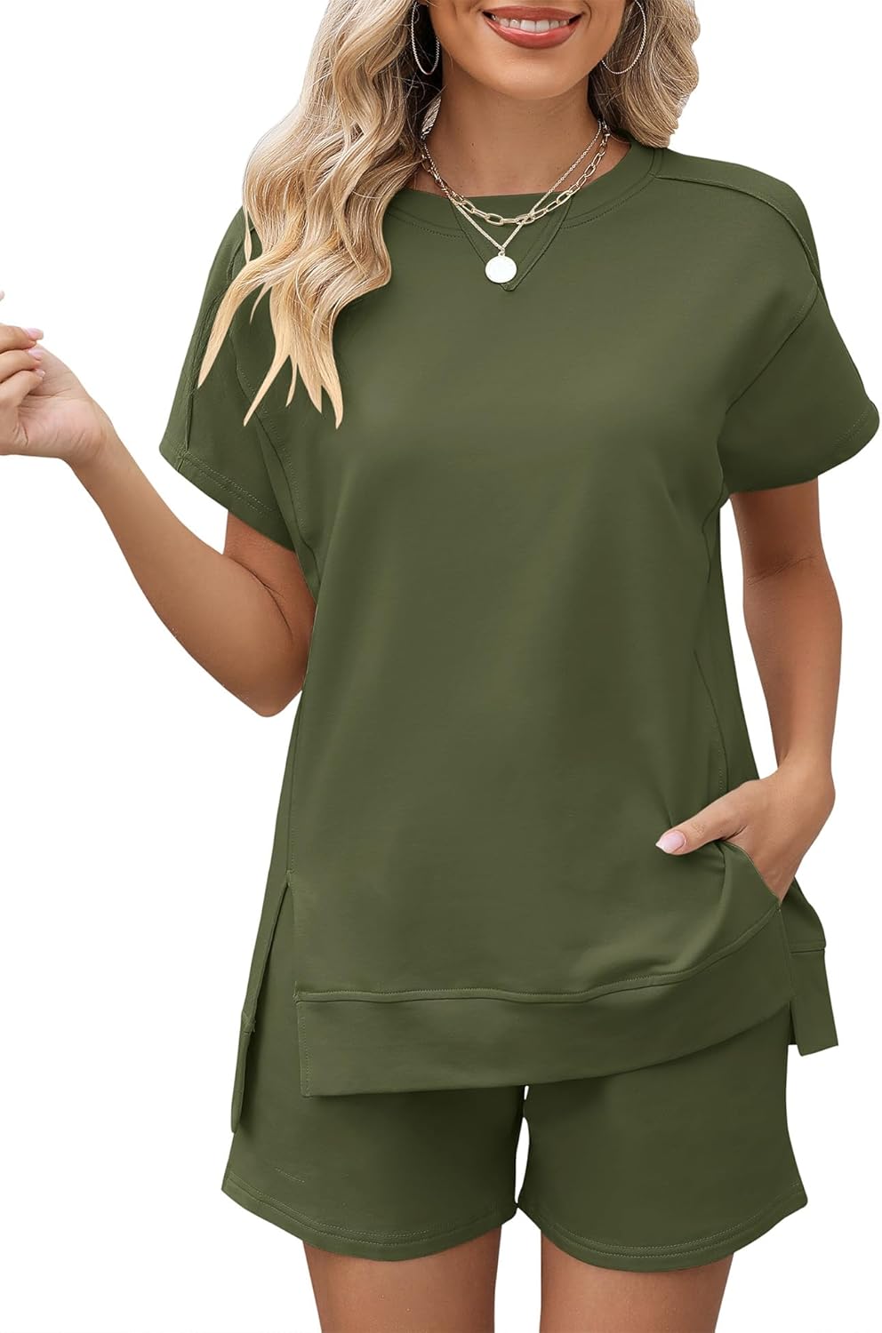 LOMON Womens Fashion 2 Piece Outfits for Summer Comfort