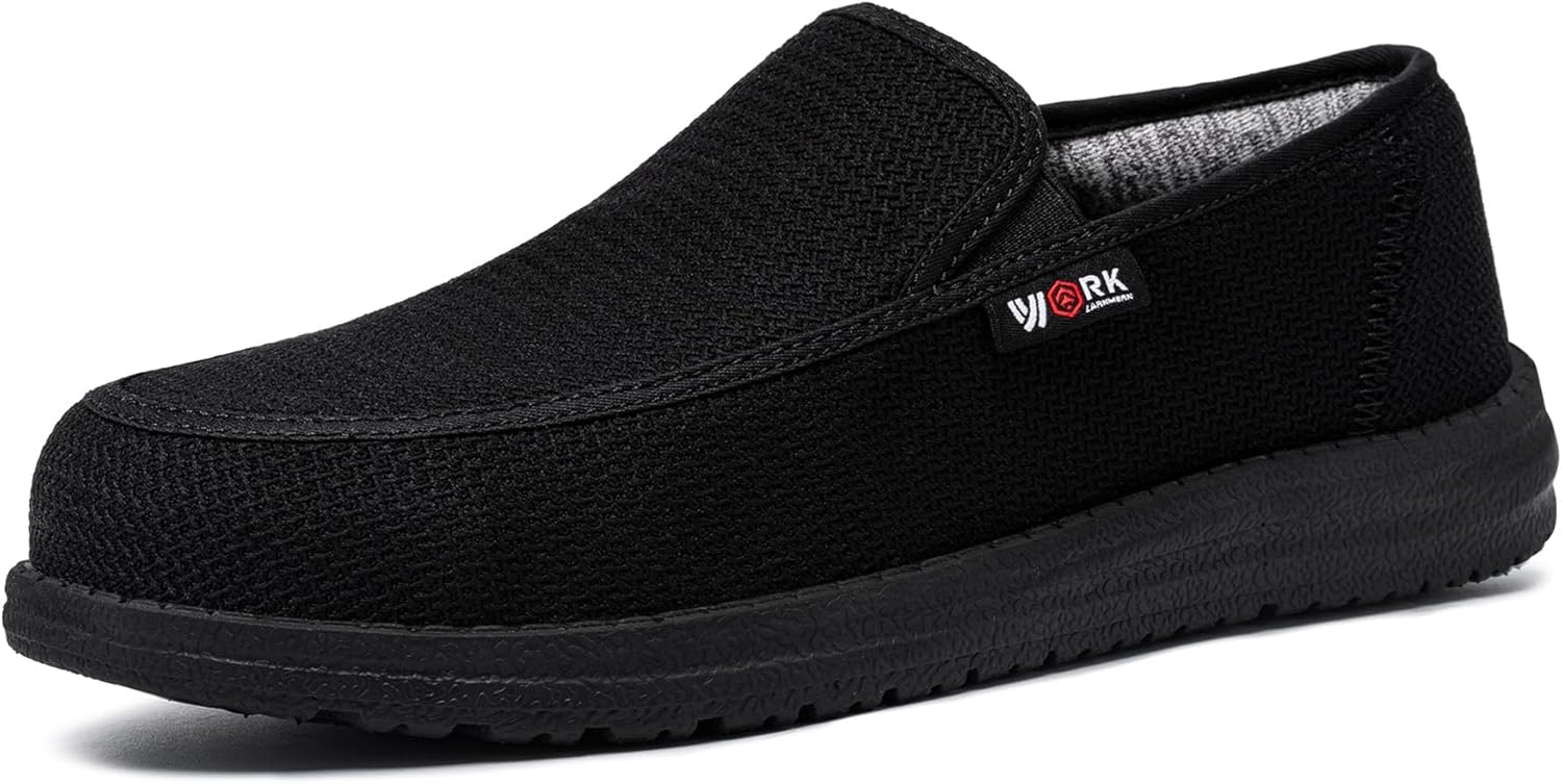 LARNMERN Steel Toe Slip On Work Shoes for Safety and Comfort