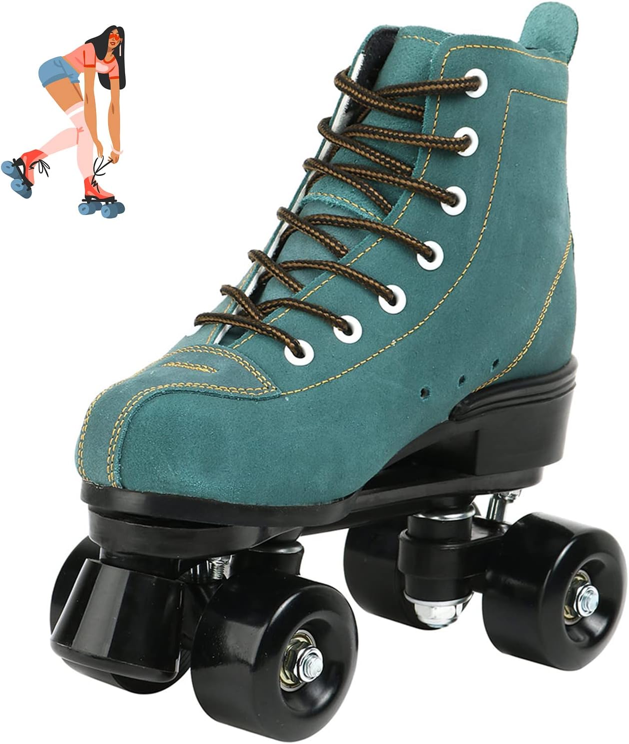 High Top Double Row Roller Skates for Indoor and Outdoor Fun