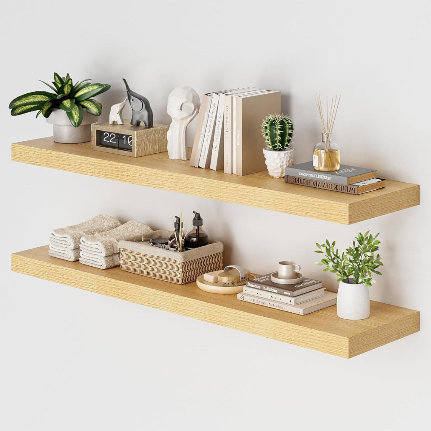 Heimlove 48W x 12D Long Floating Shelf Set of 2 for Home
