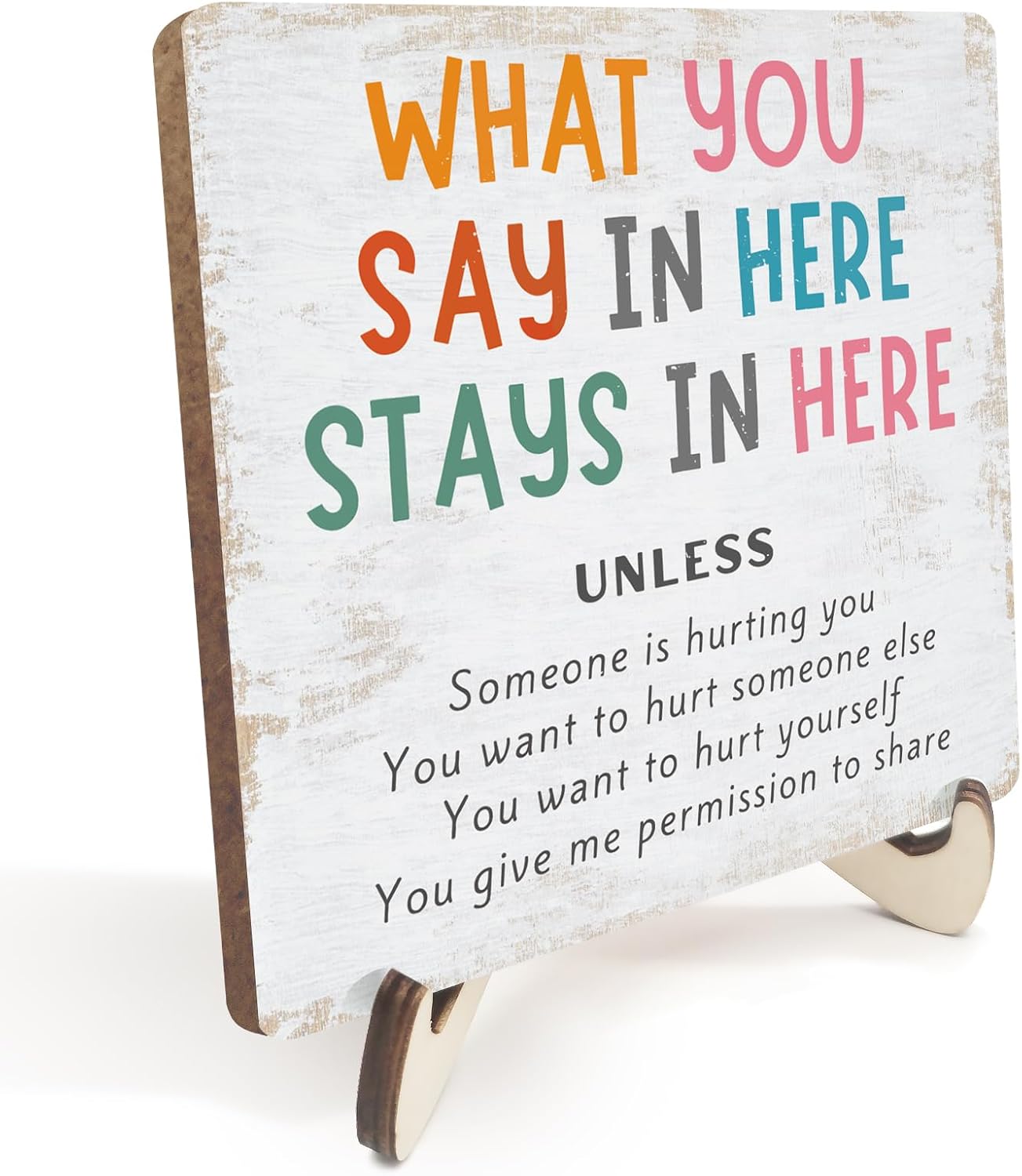Mindful Wood Sign for Home Office by Siumeili