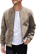 COOFANDY Men's Casual Varsity Jacket Vintage Suede Bomber