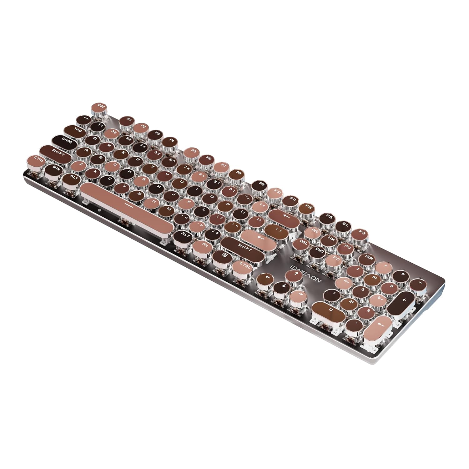 Typewriter Style Mechanical Gaming Keyboard with Retro Keycaps