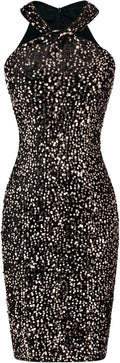 Stunning Sequin Dress for Women - Sparkly Halter Bodycon Style