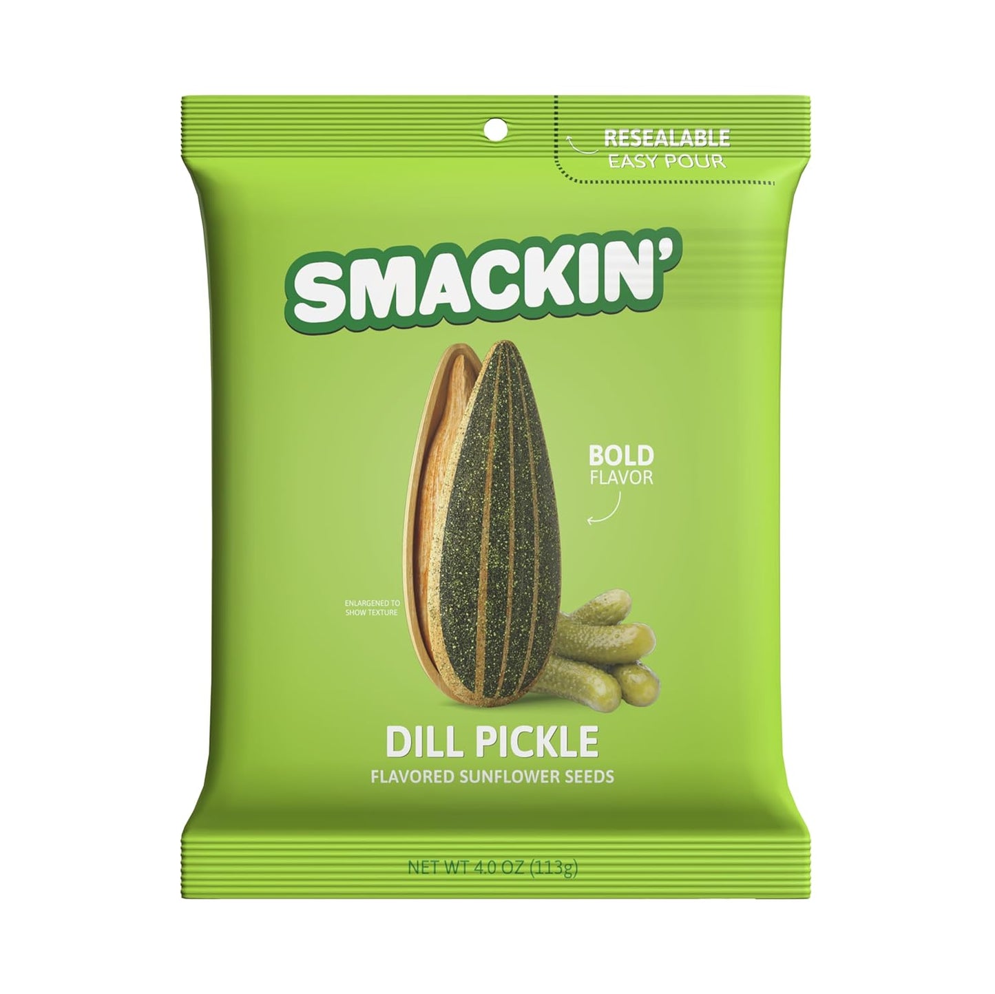 SMACKIN' Jumbo Roasted Sunflower Seeds - Bold Dill Pickle Flavor