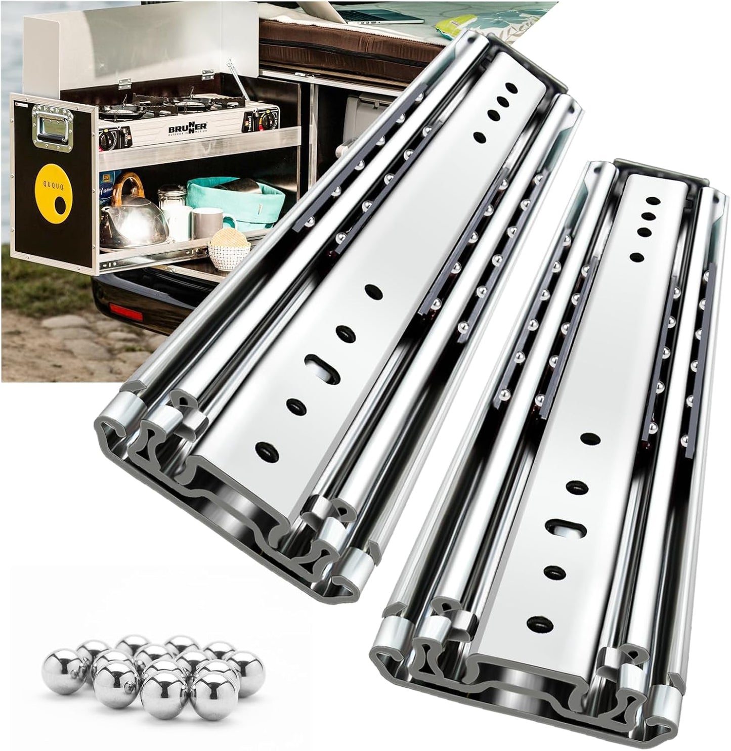 Heavy Duty Drawer Slides Full Extension Locking Runners 16-40 in