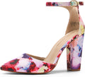 Womens Coco High Heels Chunky Block Pumps Pointed Closed Toe - 4in