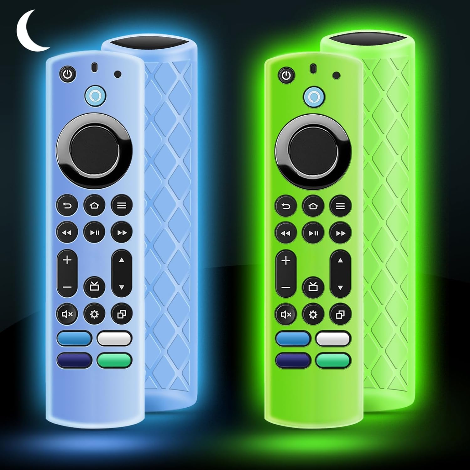 Anti-Slip Glow Remote Cover Set for Firetv 4K Max