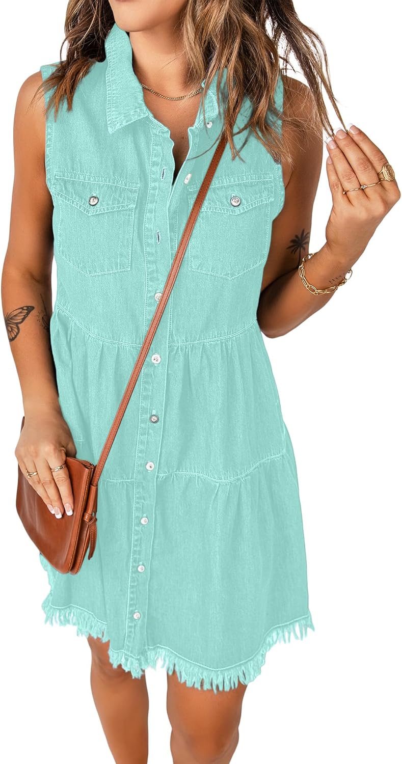 Luvamia Women's Casual Summer Denim Jean Dress for Every Occasion