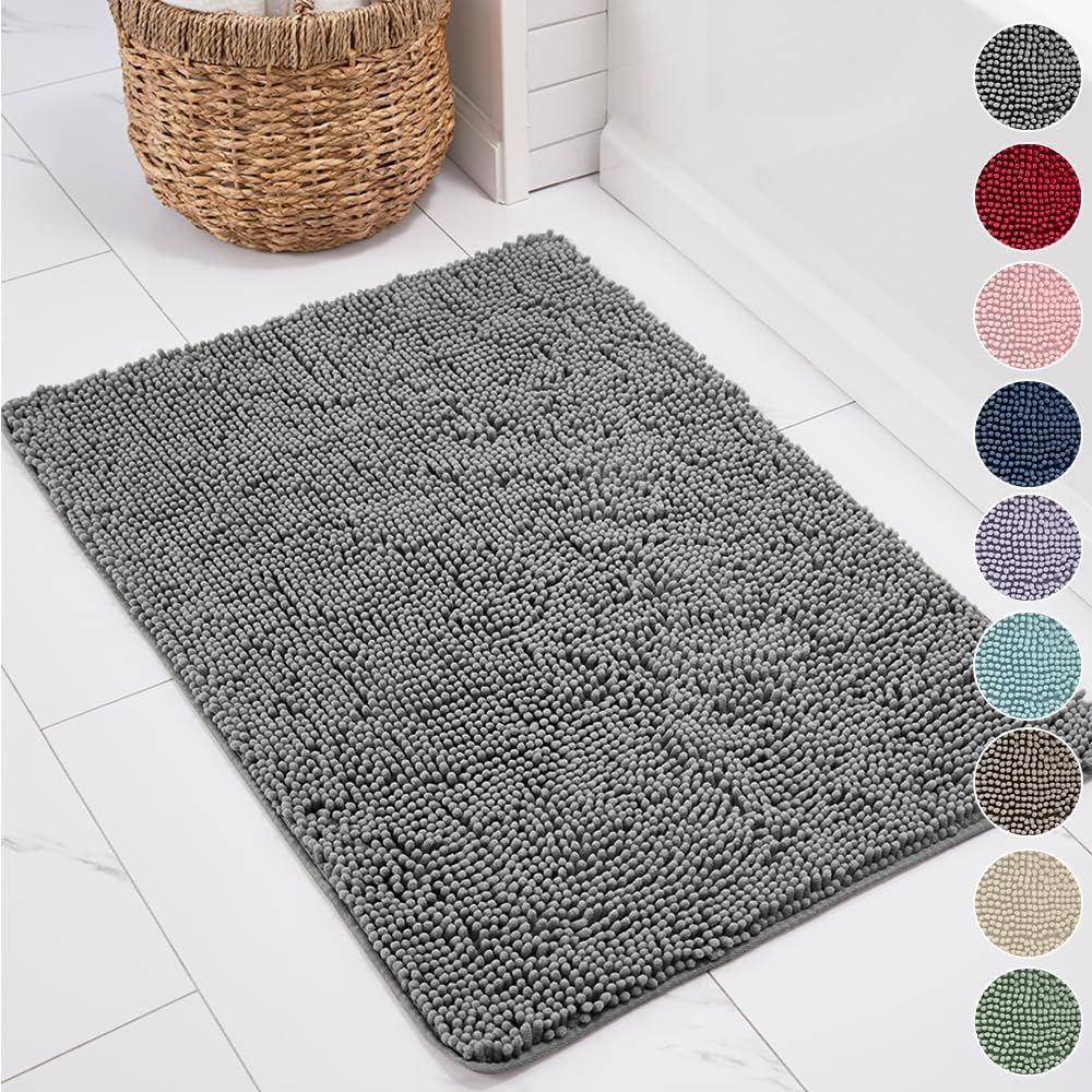 KANGAROO Chenille Soft Absorbent Bath Rug for Ultimate Comfort