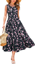 Women's Summer 2025 Casual Tiered Flowy Midi Dress - Flattering