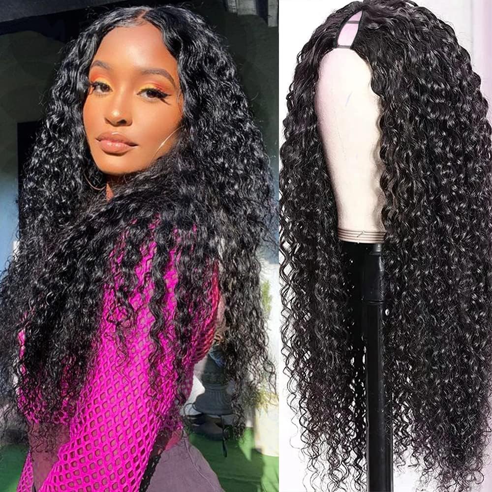 Ainmeys Curly V Part Wigs for Black Women - No Leave Out Style