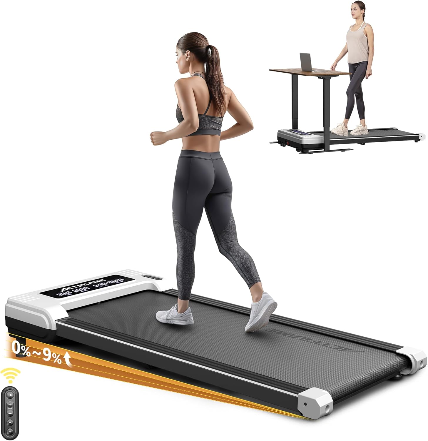 Compact Incline Treadmill - Remote Control - 265LB Capacity - LED Display