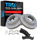 Front Brake Pad & Rotor Kit Semi-Metallic G-Coated Slotted X Drilled