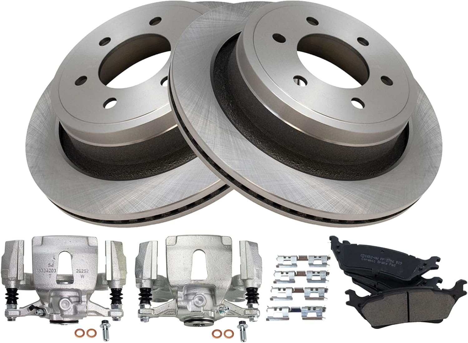 TRQ Rear Brake Pad & Rotor Kit for 2015-2018 Ford F-150