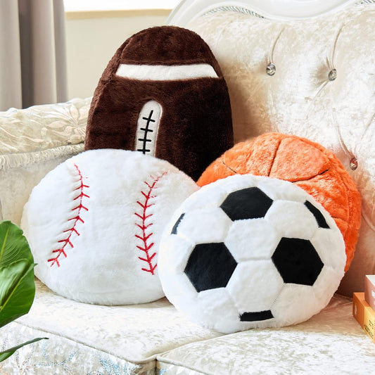 Juexica Sports Throw Pillows - Fluffy Plush Toy Set for Decor