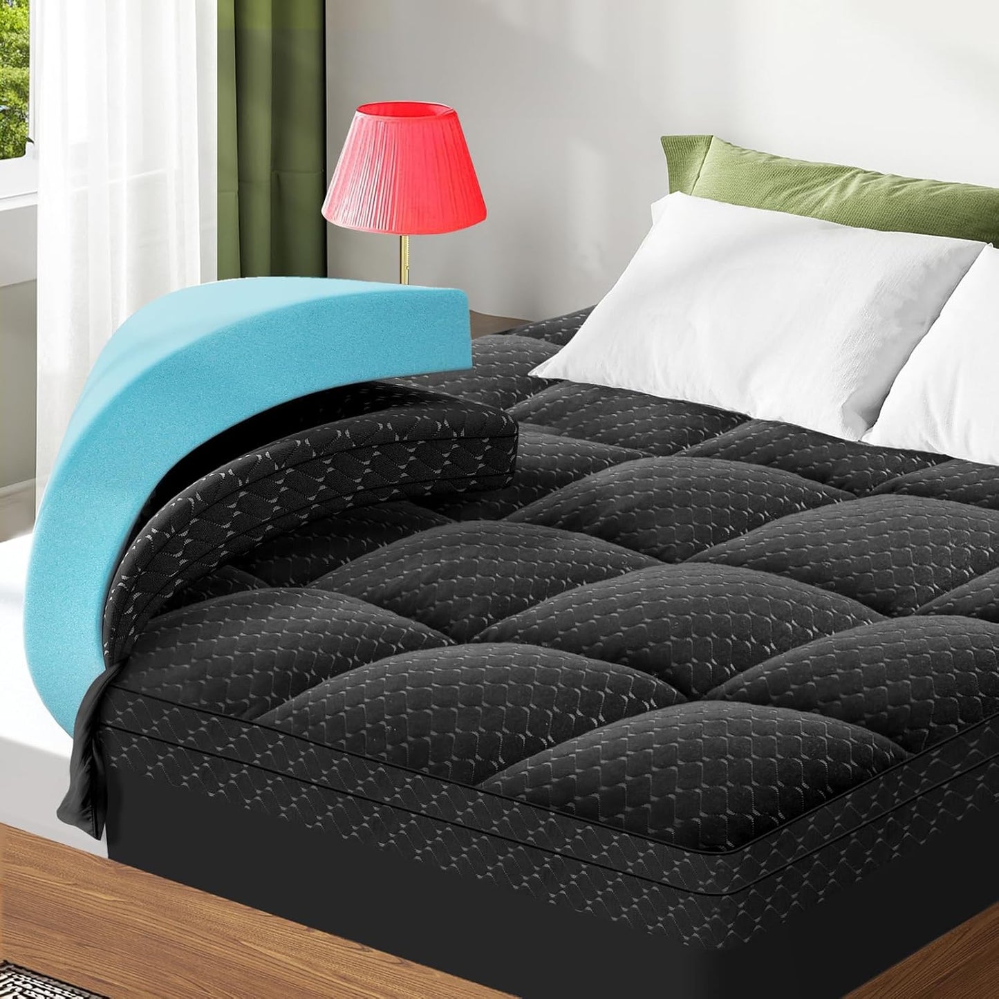 Dual Layer Memory Foam Mattress Topper for Full Size Beds