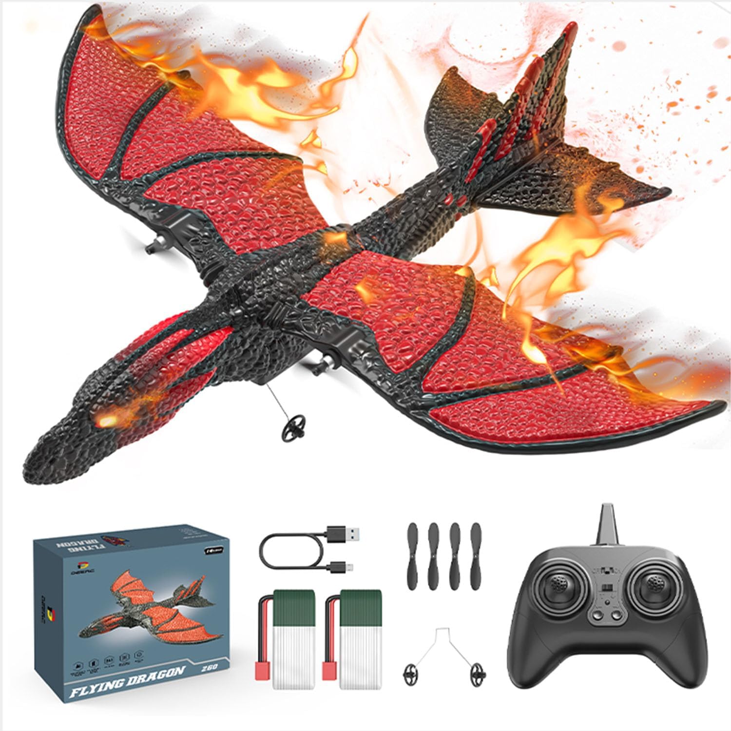 DEERC RC Dragon Plane for Kids - Easy to Fly Foam Aircraft