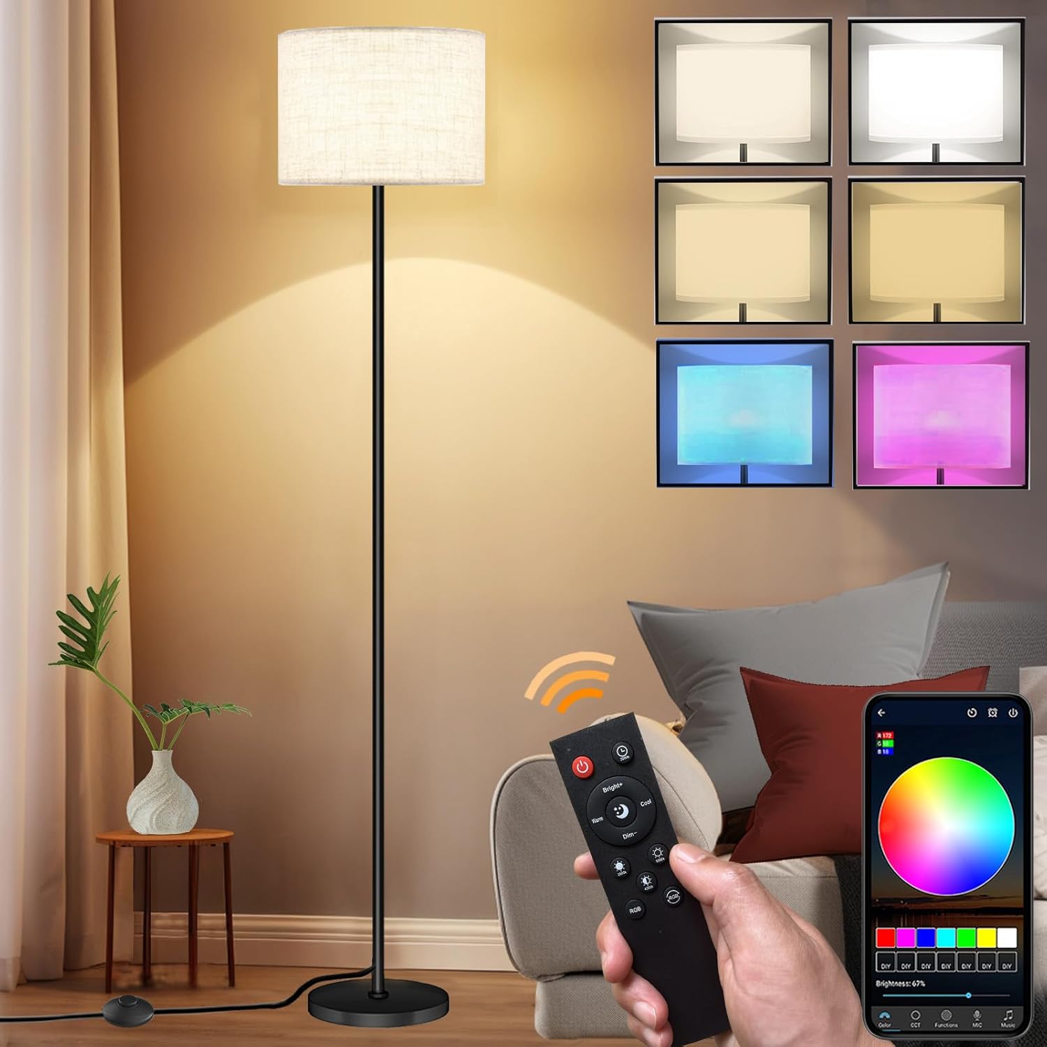 Smart LED Floor Lamp with APP Control for Modern Living Spaces