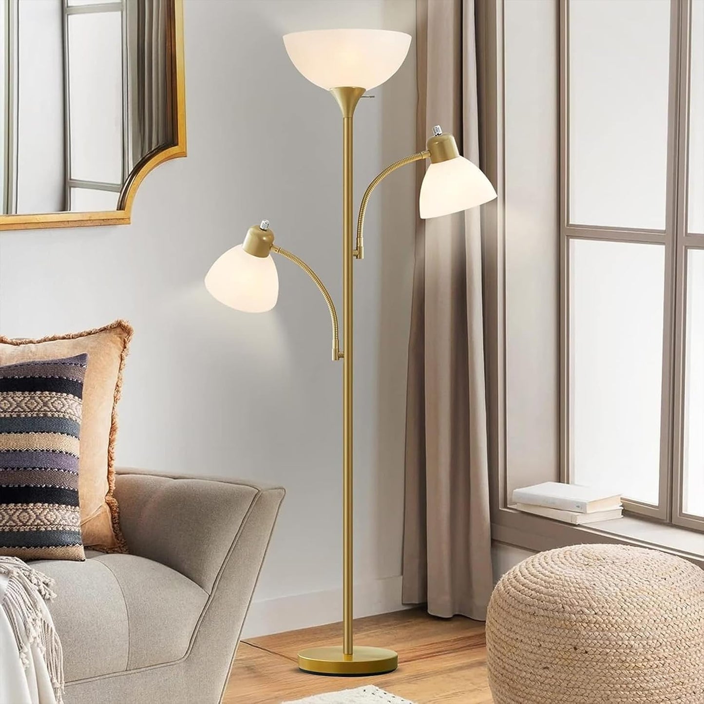 Luvkczc 72 Inch Tall Floor Lamp with Adjustable Reading Lights