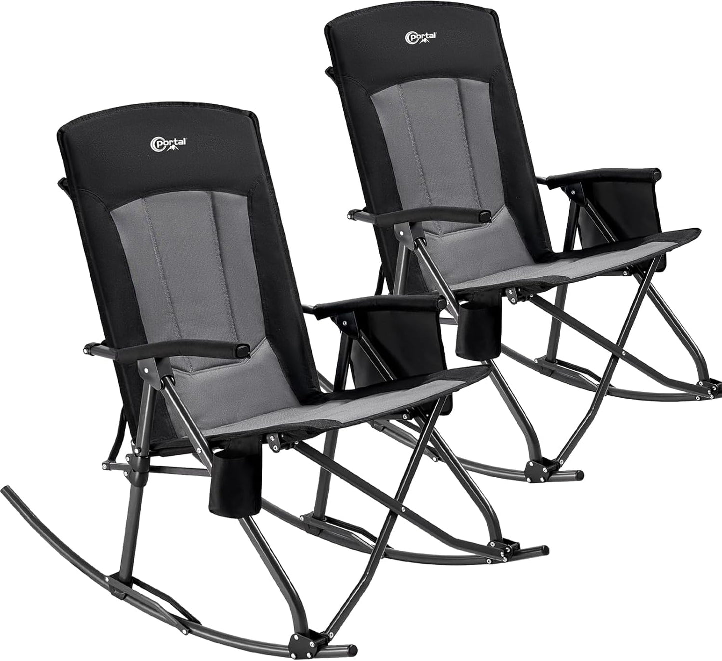 Oversized Folding Rocking Camping Chair with High Back Support
