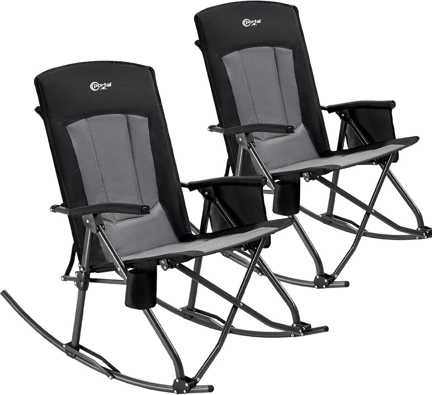 Oversized Folding Rocking Camping Chair with High Back Support