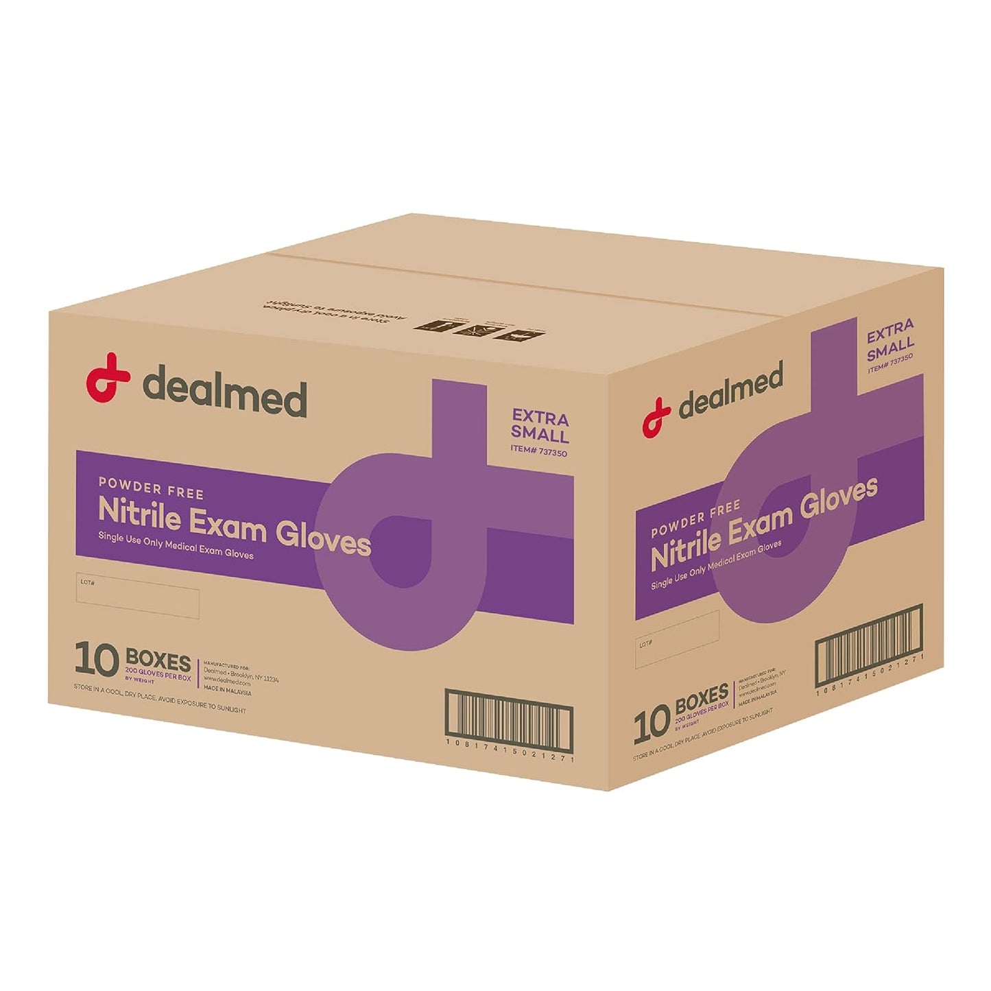 Dealmed Nitrile Gloves - 2000 Count X-Small Disposable Gloves