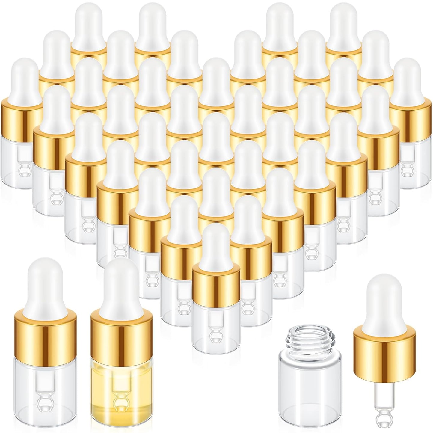 200 Pcs Mini Glass Oil Dropper Bottles for Essential Oils