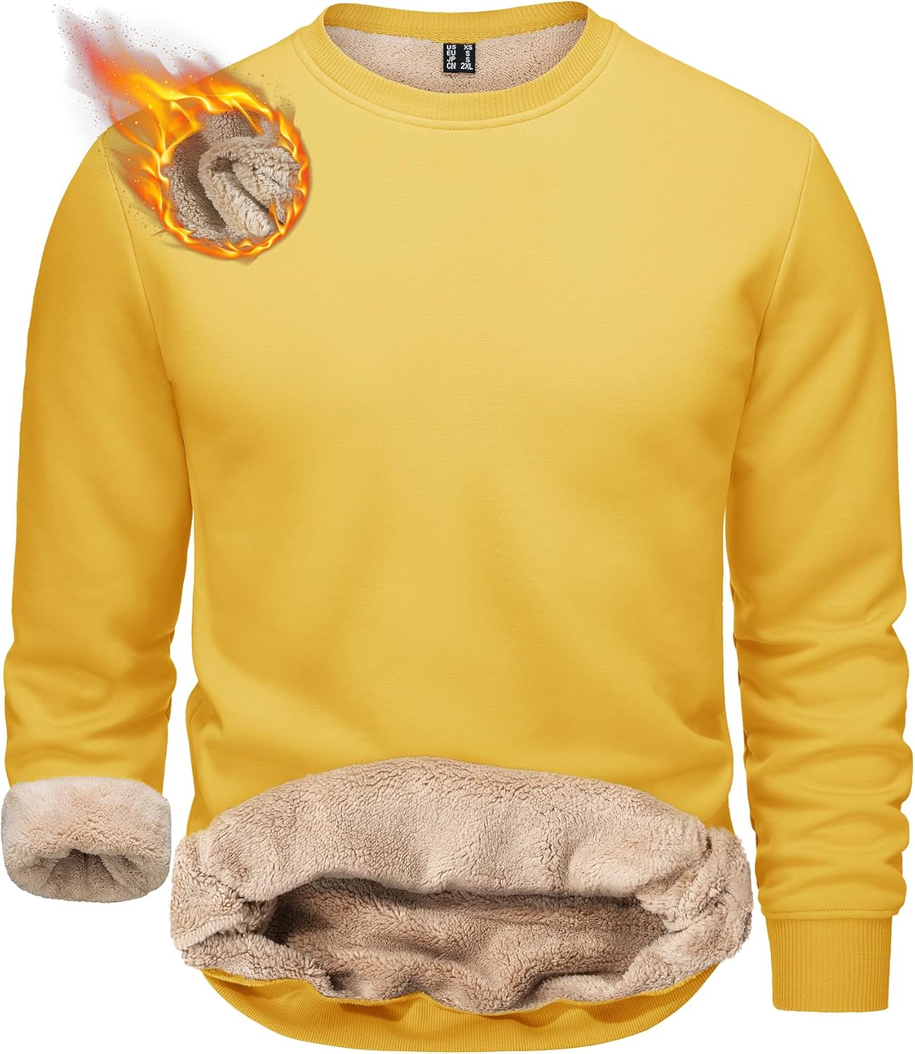 TACVASEN Men's Crewneck Sweatshirt Warm Sherpa Lined Fleece