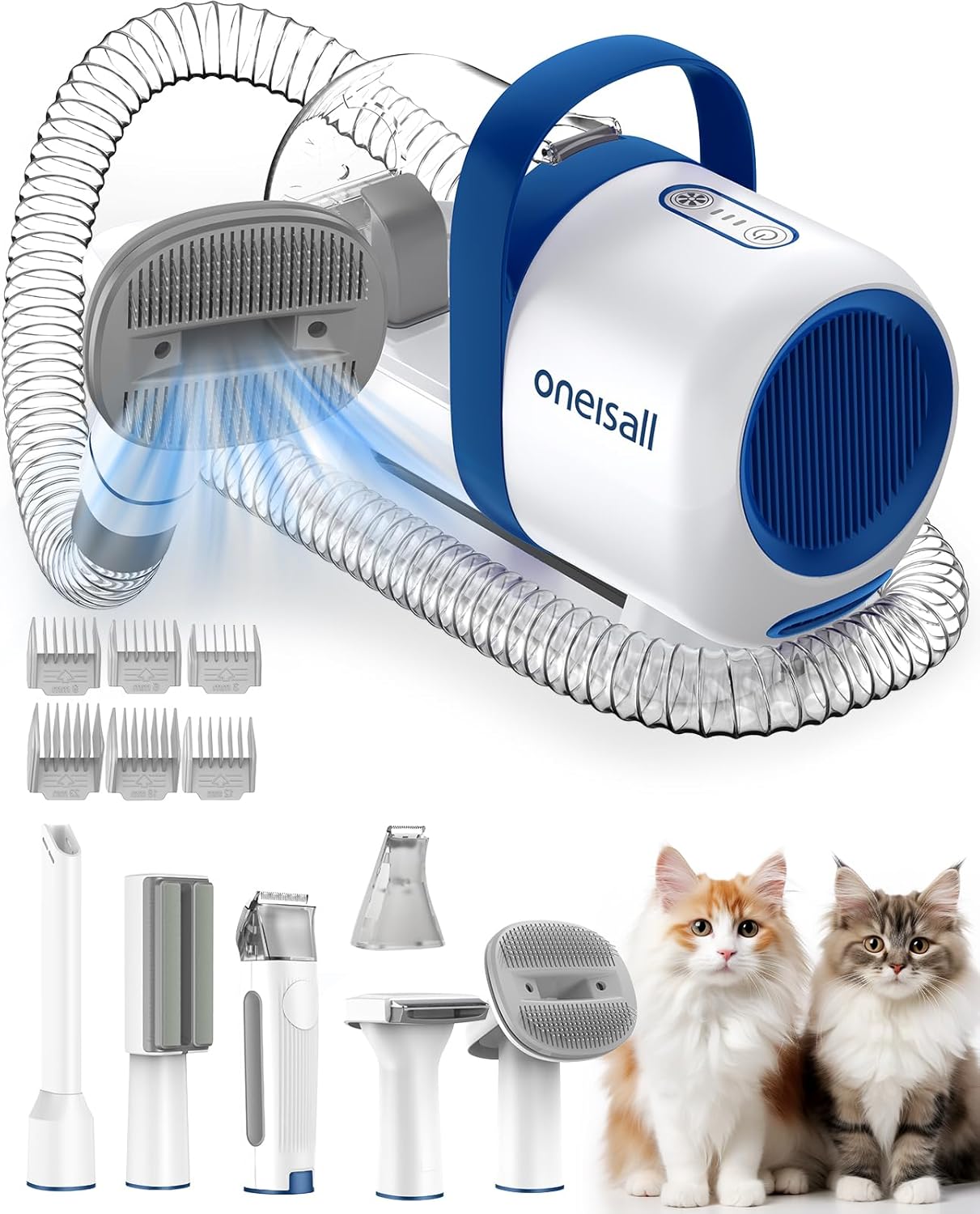 6-in-1 Cat Grooming Vacuum Kit - Quiet & Effective!