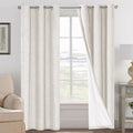 H.VERSAILTEX Ivory Curtains Blackout Linen Panels - 100% Light Block