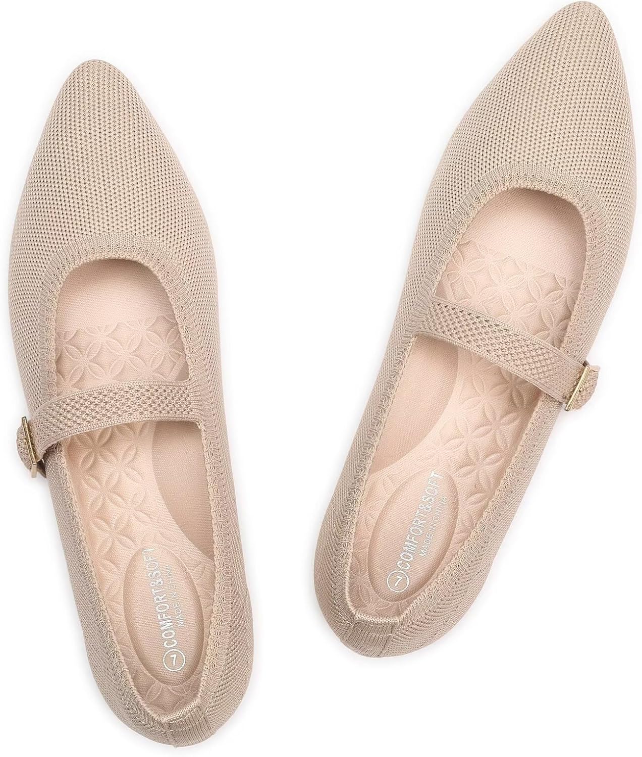Lightweight Women's Mesh Flats with Adjustable Strap for Comfort
